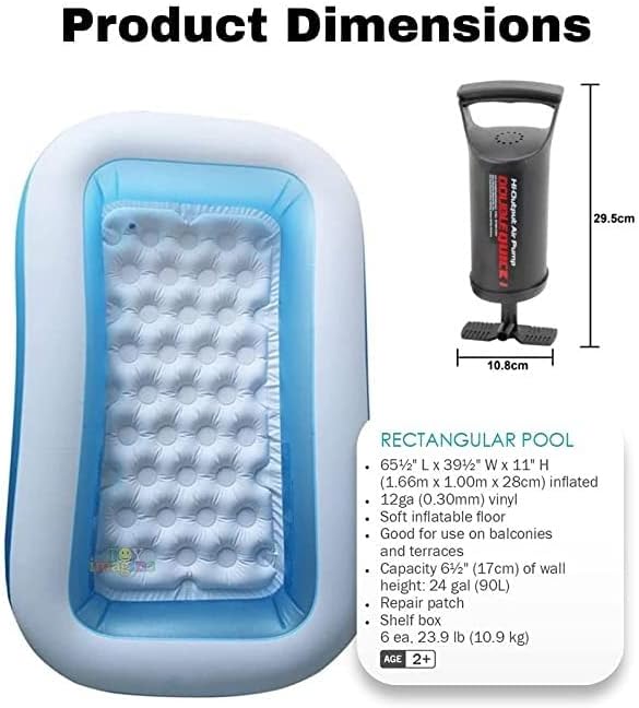 5.5ft Portable,Inflatable & Foldable Swimming Pool with Air Pump