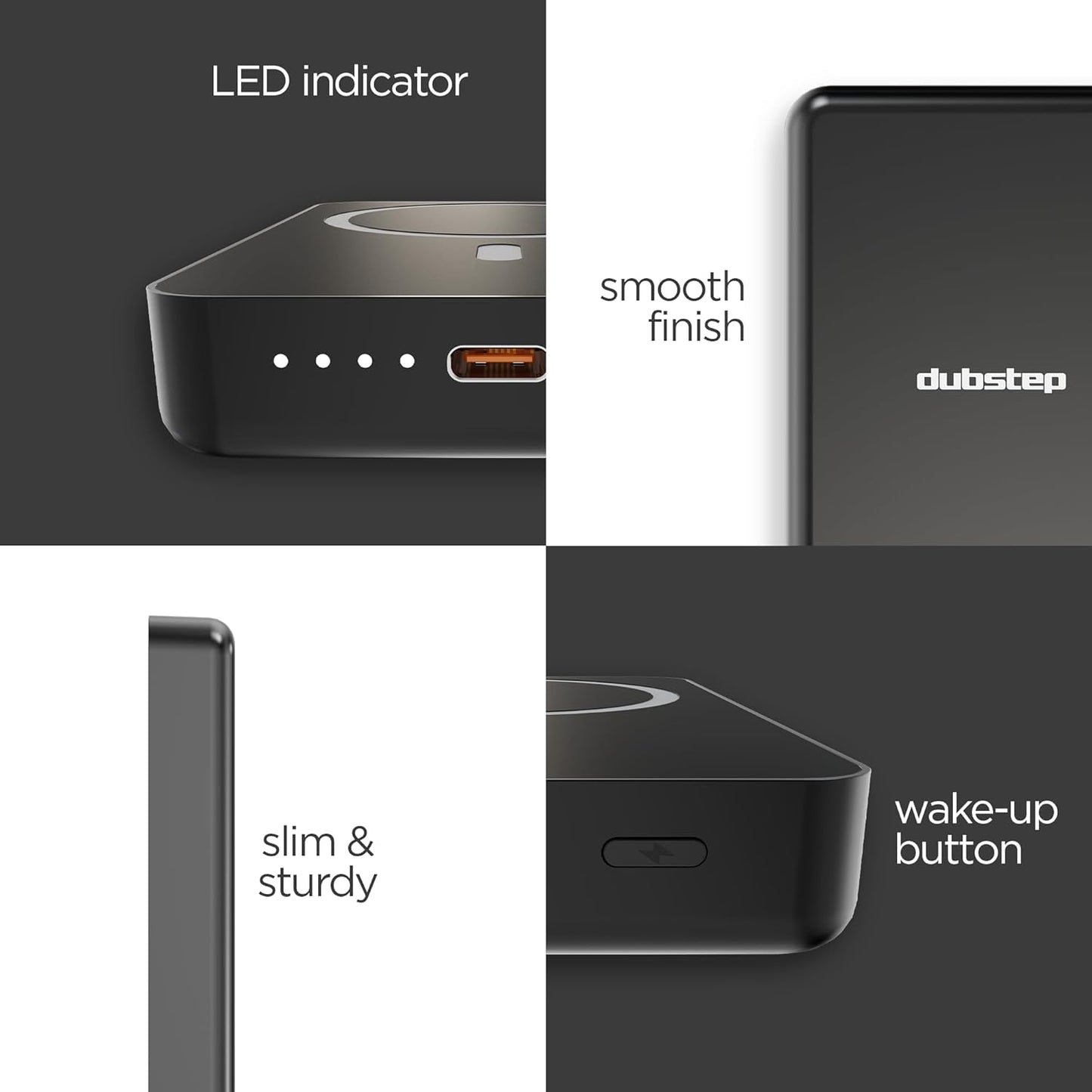 *Dubstep Powerblitz X1 10,000 mAh 20W 12W Fast Charging Wired & Wireless Charging Compact Pocket Size Power Bank with Type-C to Type-C Cable