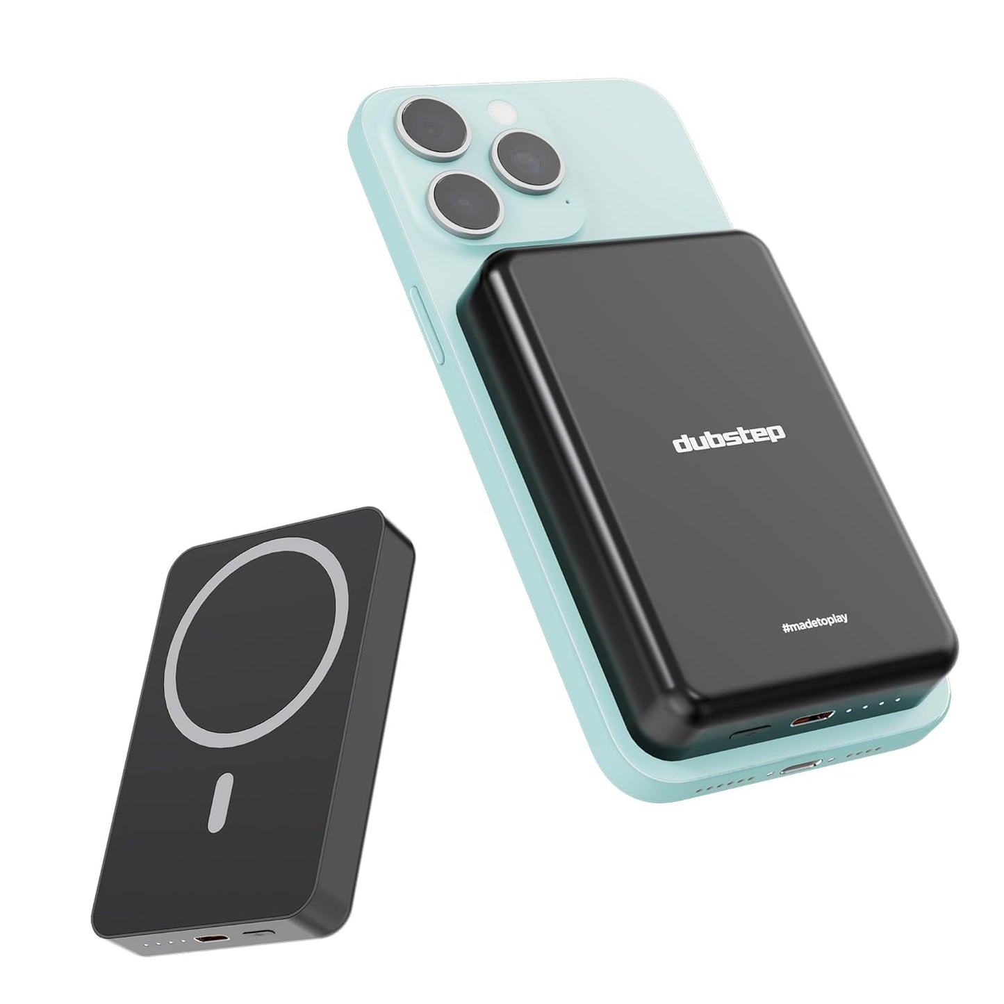 *Dubstep Powerblitz X1 10,000 mAh 20W 12W Fast Charging Wired & Wireless Charging Compact Pocket Size Power Bank with Type-C to Type-C Cable