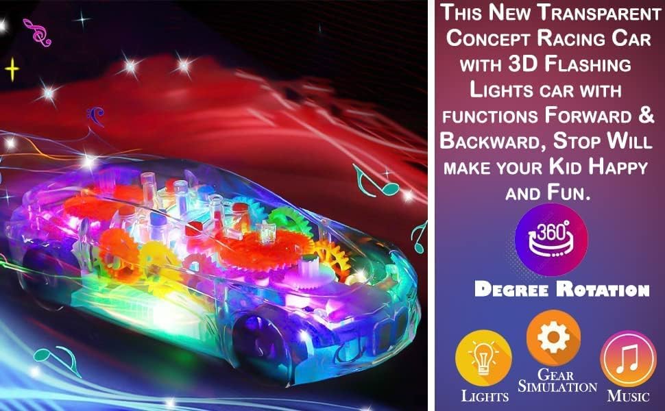 Transparent 3D Concept Super Car Toy for Kids
