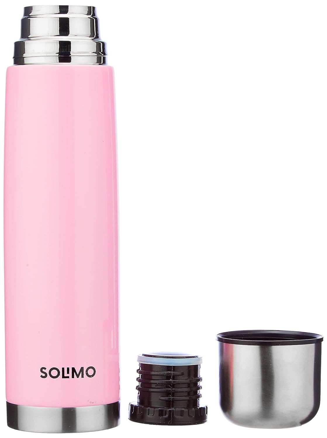 Amazon Brand - Solimo Stainless Steel Insulated 24 Hours Hot or Cold Bottle Thermos Flask, 1000 ml, Pink
