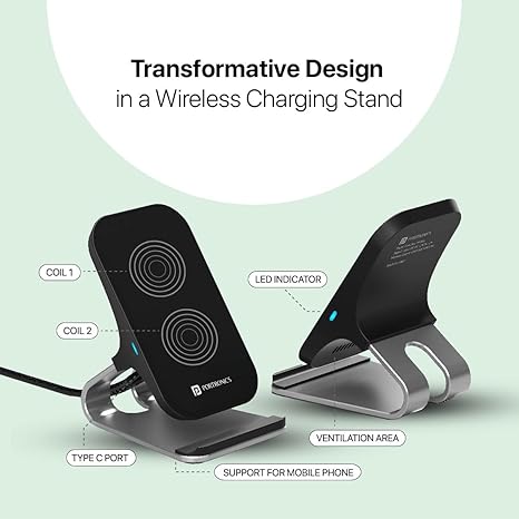 Portronics Freedom 15 Plus 15W Desktop Wireless Charger +