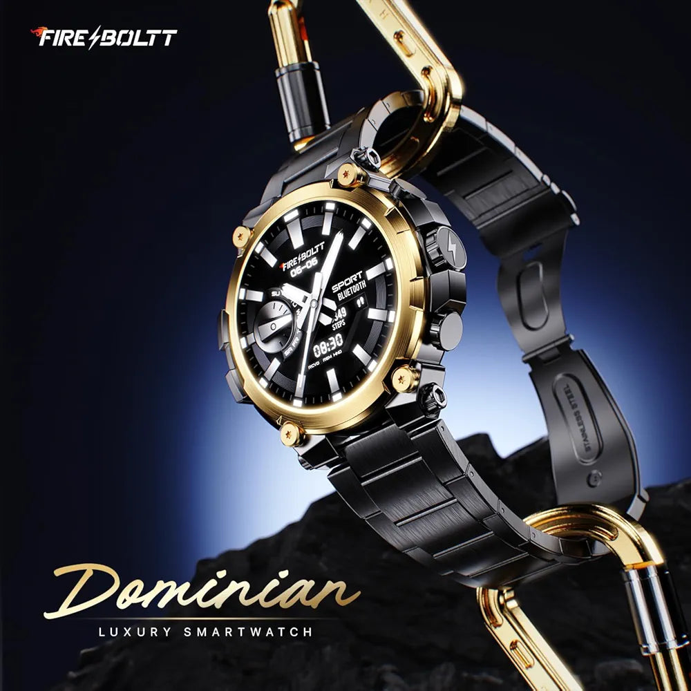 Fire-Boltt Dominian 36.3mm (1.43 inch) AMOLED Display, Stainless Steel Design