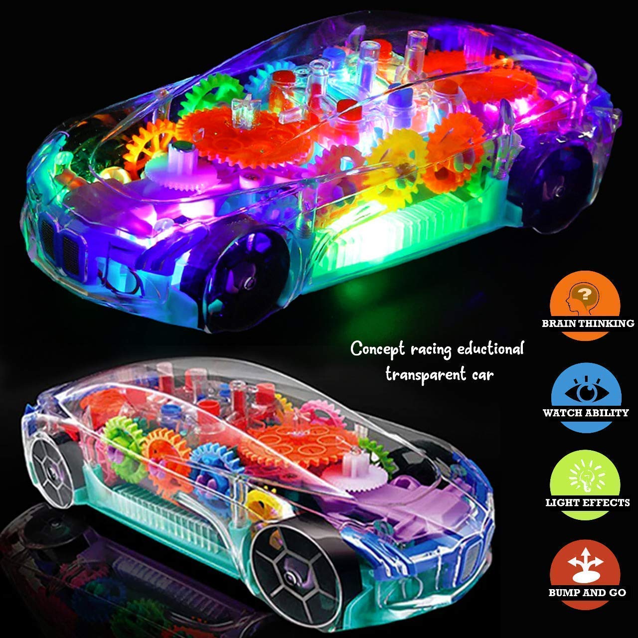 Transparent 3D Concept Super Car Toy for Kids