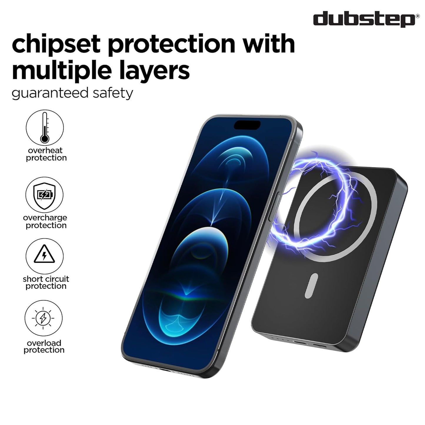 *Dubstep Powerblitz X1 10,000 mAh 20W 12W Fast Charging Wired & Wireless Charging Compact Pocket Size Power Bank with Type-C to Type-C Cable