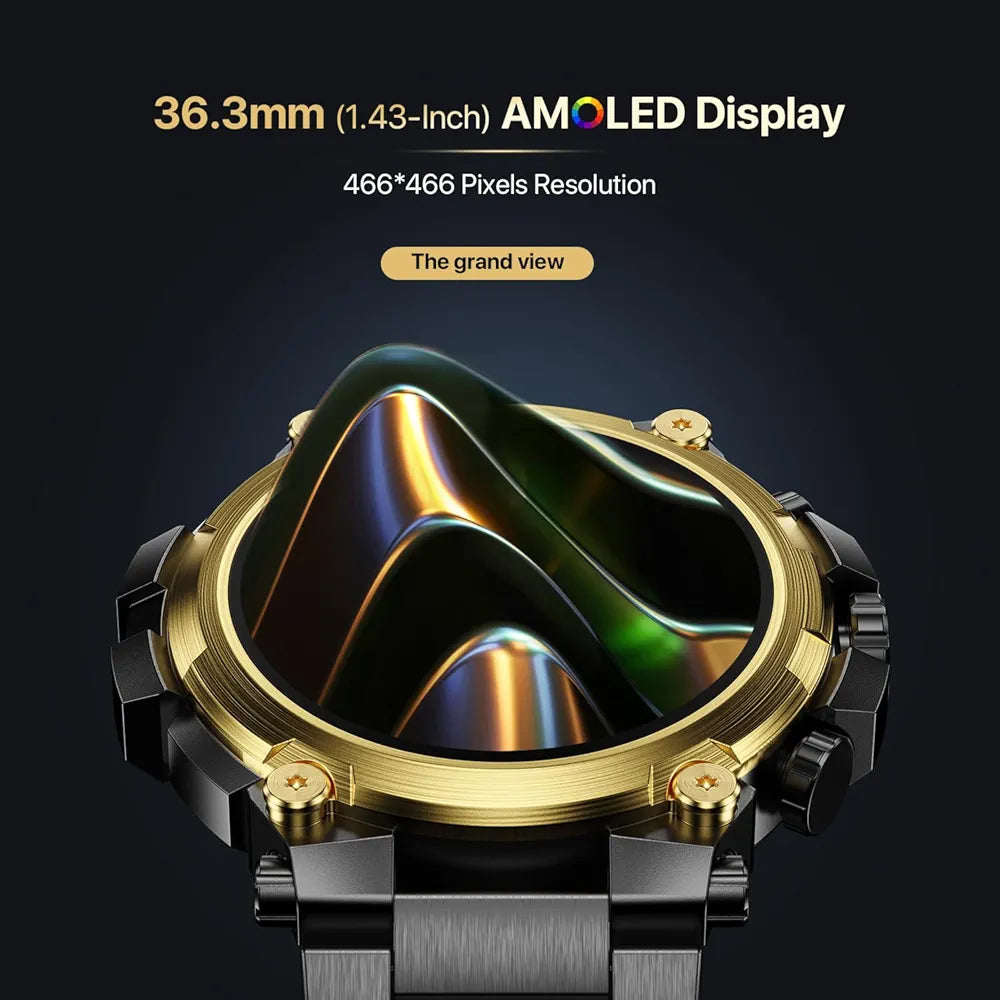 Fire-Boltt Dominian 36.3mm (1.43 inch) AMOLED Display, Stainless Steel Design