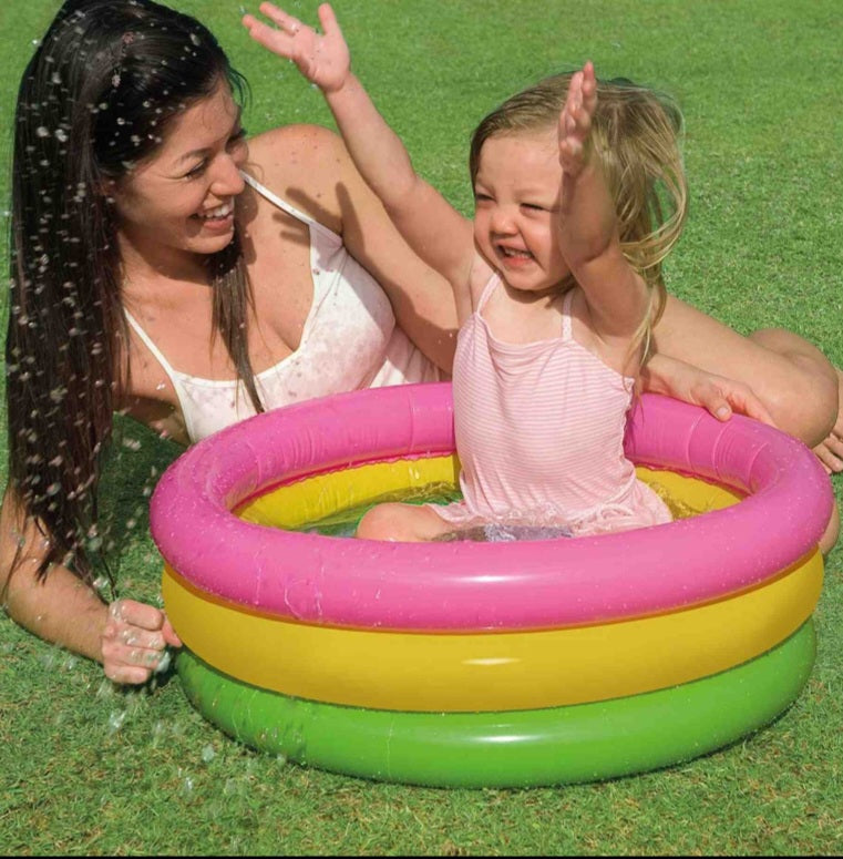 2 ft Summer Special Swimming Pool For Kids Inflatable Baby Bath Tub, 1-3 Years Inflatable Baby Water Pool Bath Tub, Multi Color