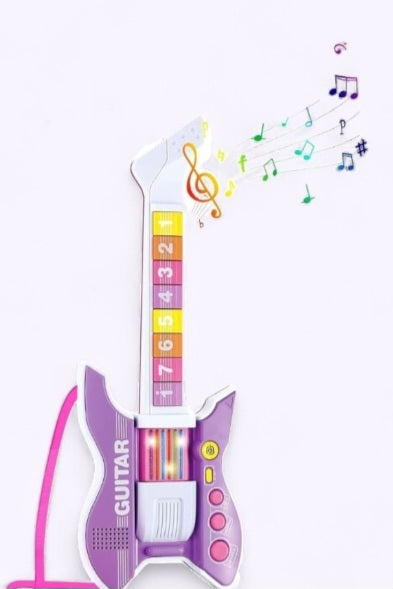 Colorful Musical Toy Guitar for Kids – Light & Sound with Number Keys