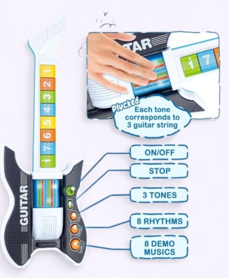 Colorful Musical Toy Guitar for Kids – Light & Sound with Number Keys