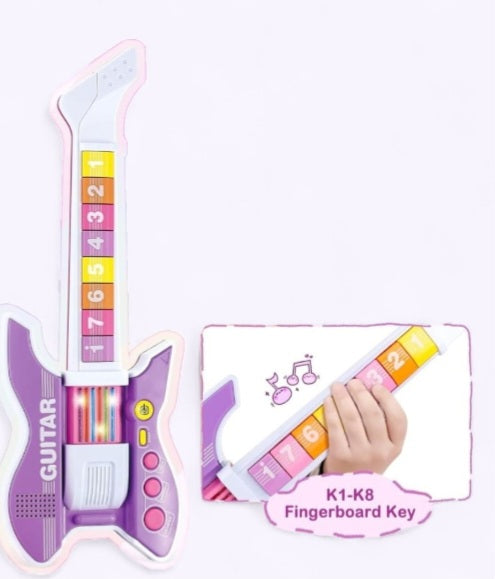 Colorful Musical Toy Guitar for Kids – Light & Sound with Number Keys