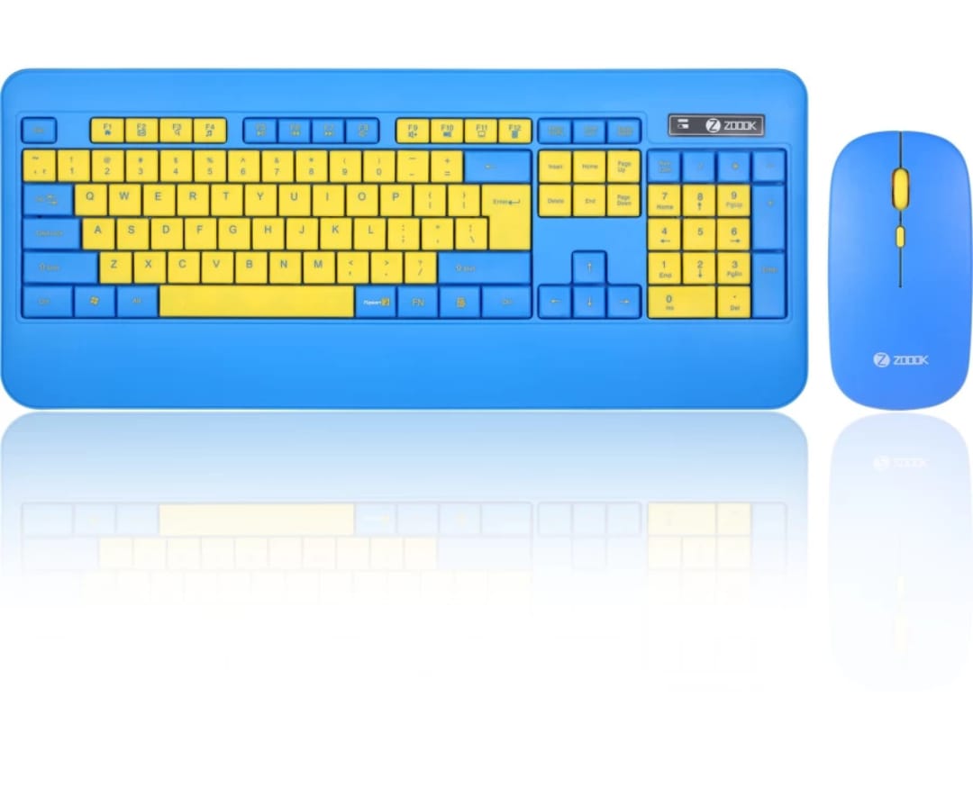 Zoook Qwerty Wireless Desktop Keyboard (Blue, Yellow)