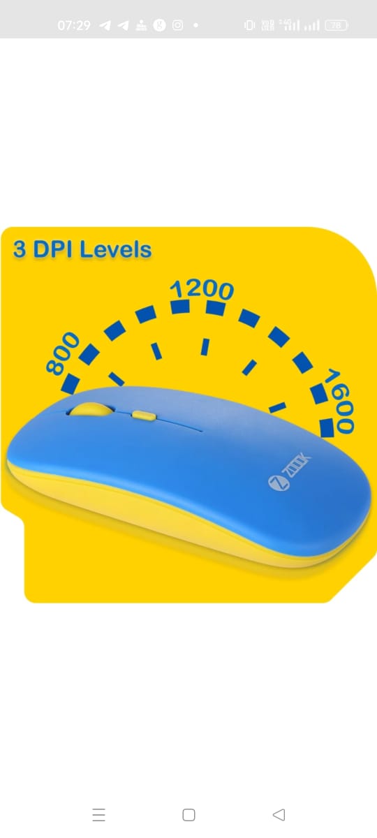 Zoook Qwerty Wireless Desktop Keyboard (Blue, Yellow)