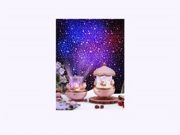 Rotating Cabin Projector Lamp(6 Themes) Star Projector Light & Sound For Baby