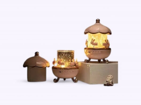 Rotating Cabin Projector Lamp(6 Themes) Star Projector Light & Sound For Baby