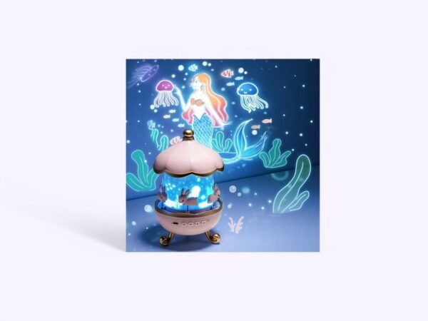 Rotating Cabin Projector Lamp(6 Themes) Star Projector Light & Sound For Baby