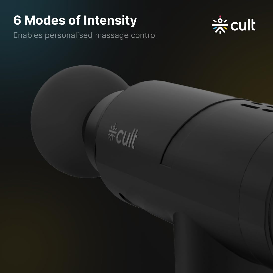 CULT Volt Pro, Full Body Professional Gun Massager, 4500 mAh battery, QuietMotion Tech, Deep Tissue Percussions, 4 Interchangeable heads, 6 Speed leve