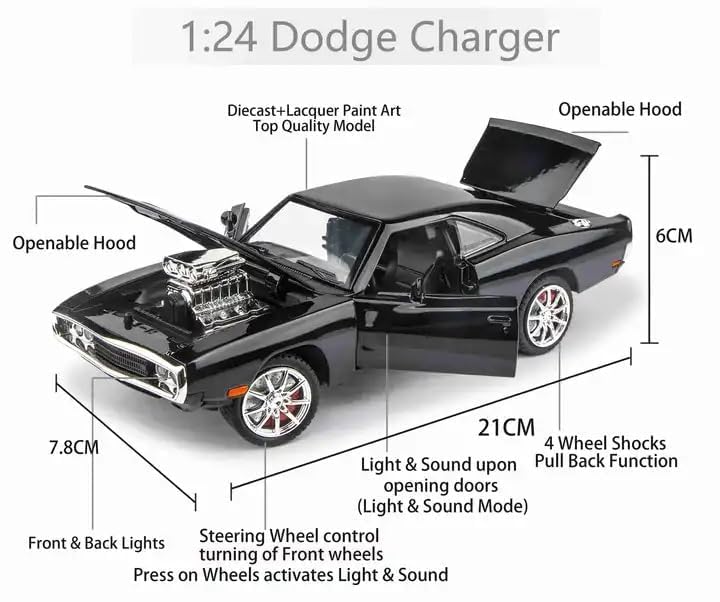 1:24 Dom's 1970 Dodge Charger R/T Die-Cast Metal Car