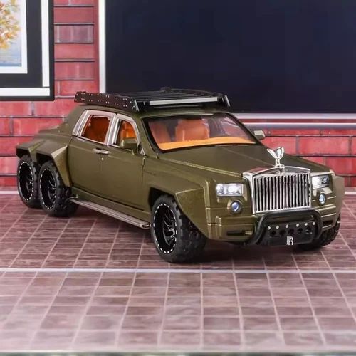 1:32 roll royce 6x6 wheel metal toy car with sound & light for kids ( multicolour)