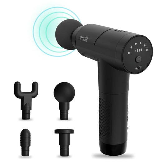 CULT Volt Pro, Full Body Professional Gun Massager, 4500 mAh battery, QuietMotion Tech, Deep Tissue Percussions, 4 Interchangeable heads, 6 Speed leve