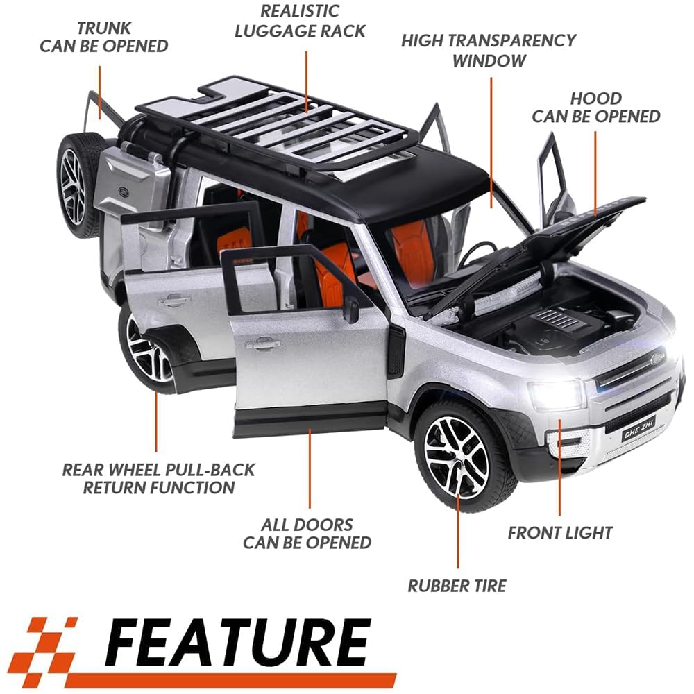1:24 Scale Big Size Land Rover Defender Model Car