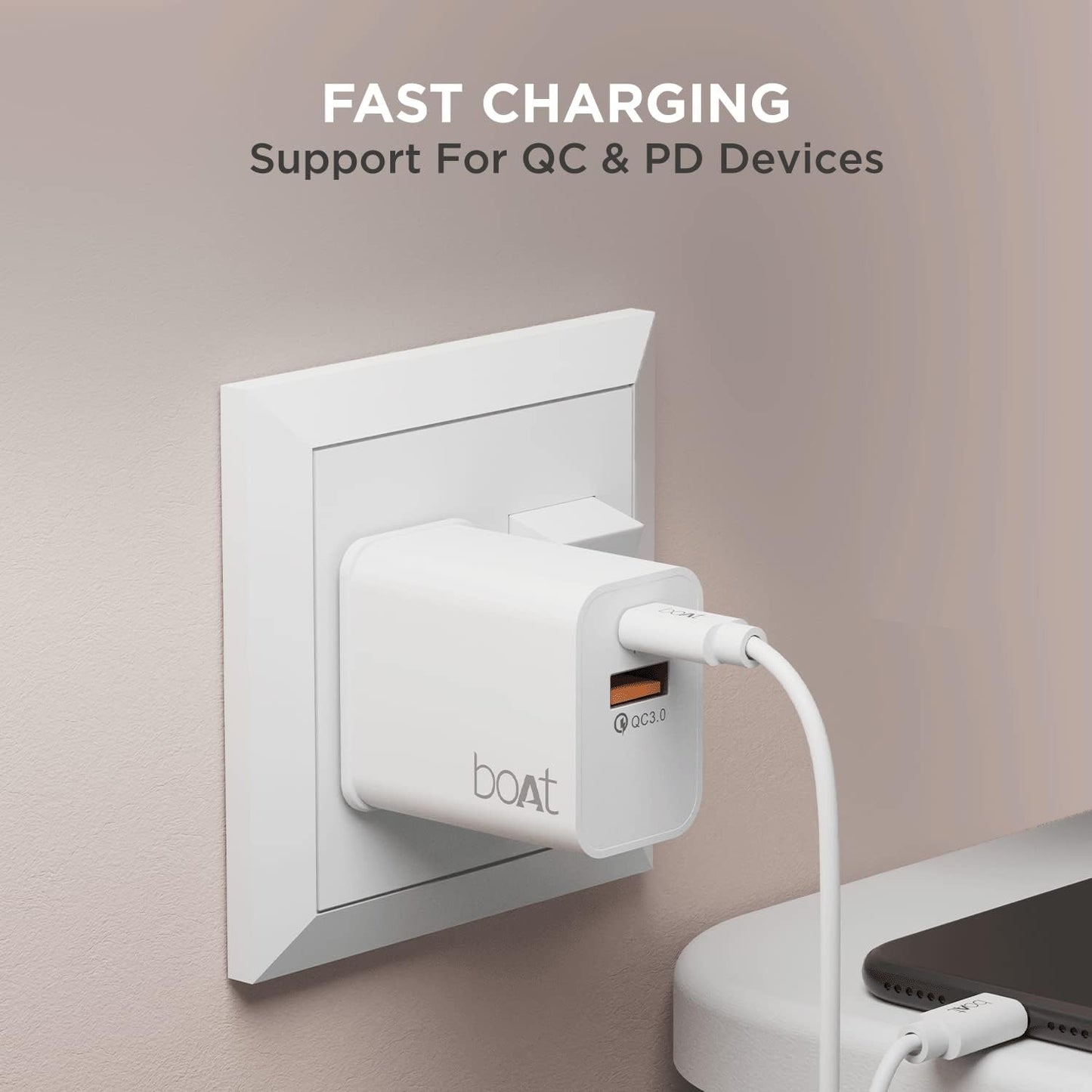 boAt WCDV 22.5W Dual Port Charger with 22.5W