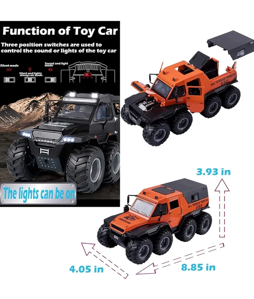 8 Tyre Alloy Car Model Diecast Metal Toy Off-Road Vehicles Car Model Simulation Kids Gift
