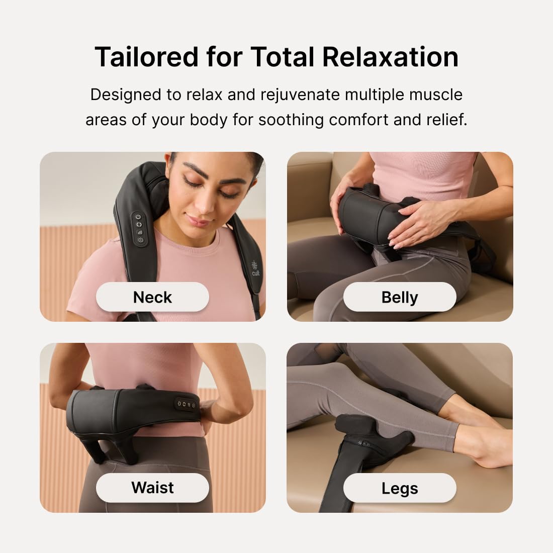 Cult Manual Deep Relax Shoulder Massager, Deep Tissue Kneading Shiatsu Rollers For Pain Relief, Cordless Massager