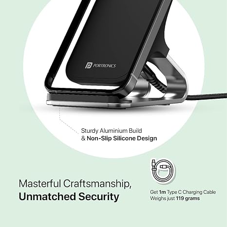 Portronics Freedom 15 Plus 15W Desktop Wireless Charger +