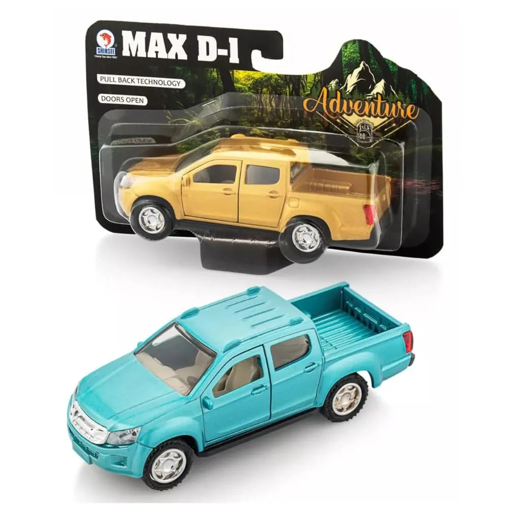 Max D1 Pickup Truck, Pull Back Action, Car Toys for Kids (Colour May Vary)