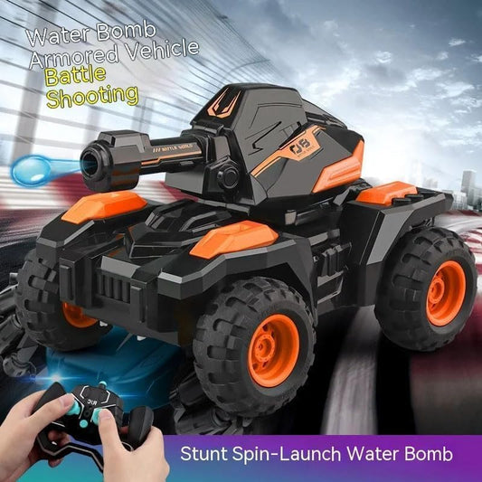RC Tank Shooting Water Bullets Monster Truck with LED Light Remote Control Car