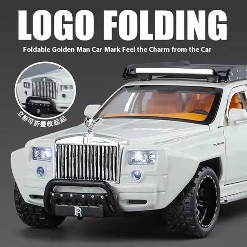 1:32 roll royce 6x6 wheel metal toy car with sound & light for kids ( multicolour)