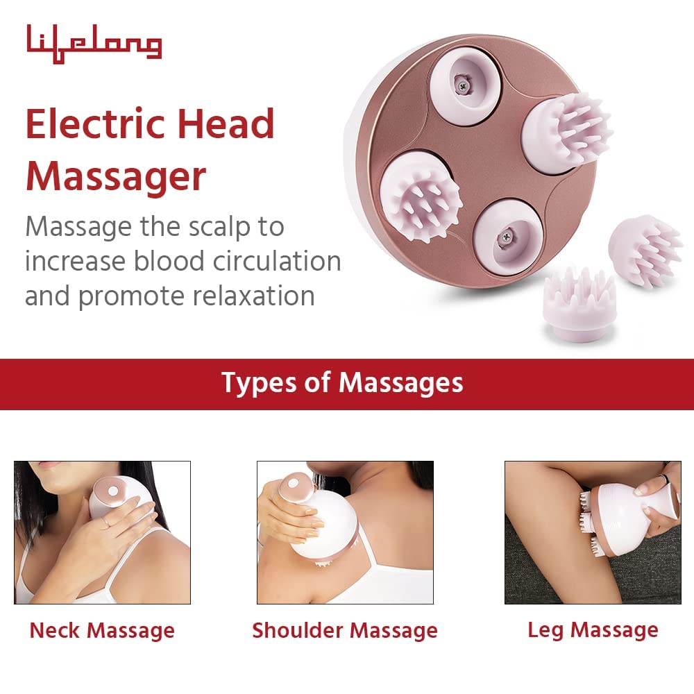 Lifelong LLM225 Rechargeable Head, Scalp Full Body Pain Relief Massager