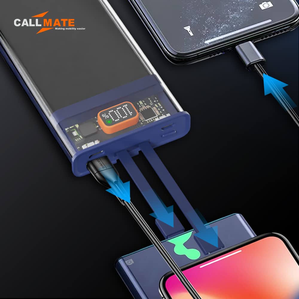 CALLMATE C-Thru 10000Mah Transparent Power Bank,23W Fast Charging with Type C