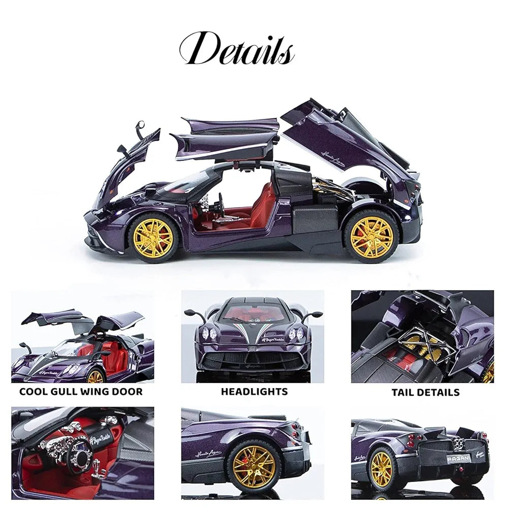 1/24 Pagani Diecast Metal Pullback Toy car