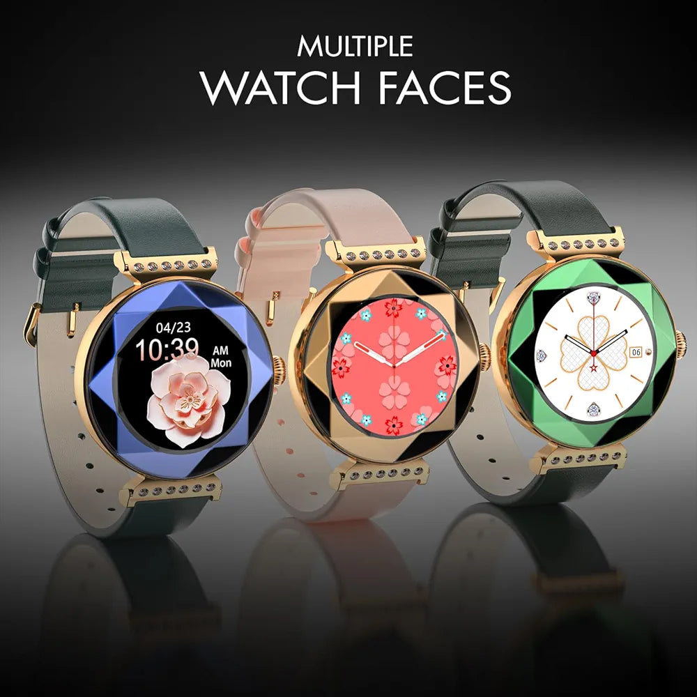 Fire-Boltt Emerald Gemstone-Studded Diamond Cut Smart *Watch 27.68mm (1.09 inch) HD Display