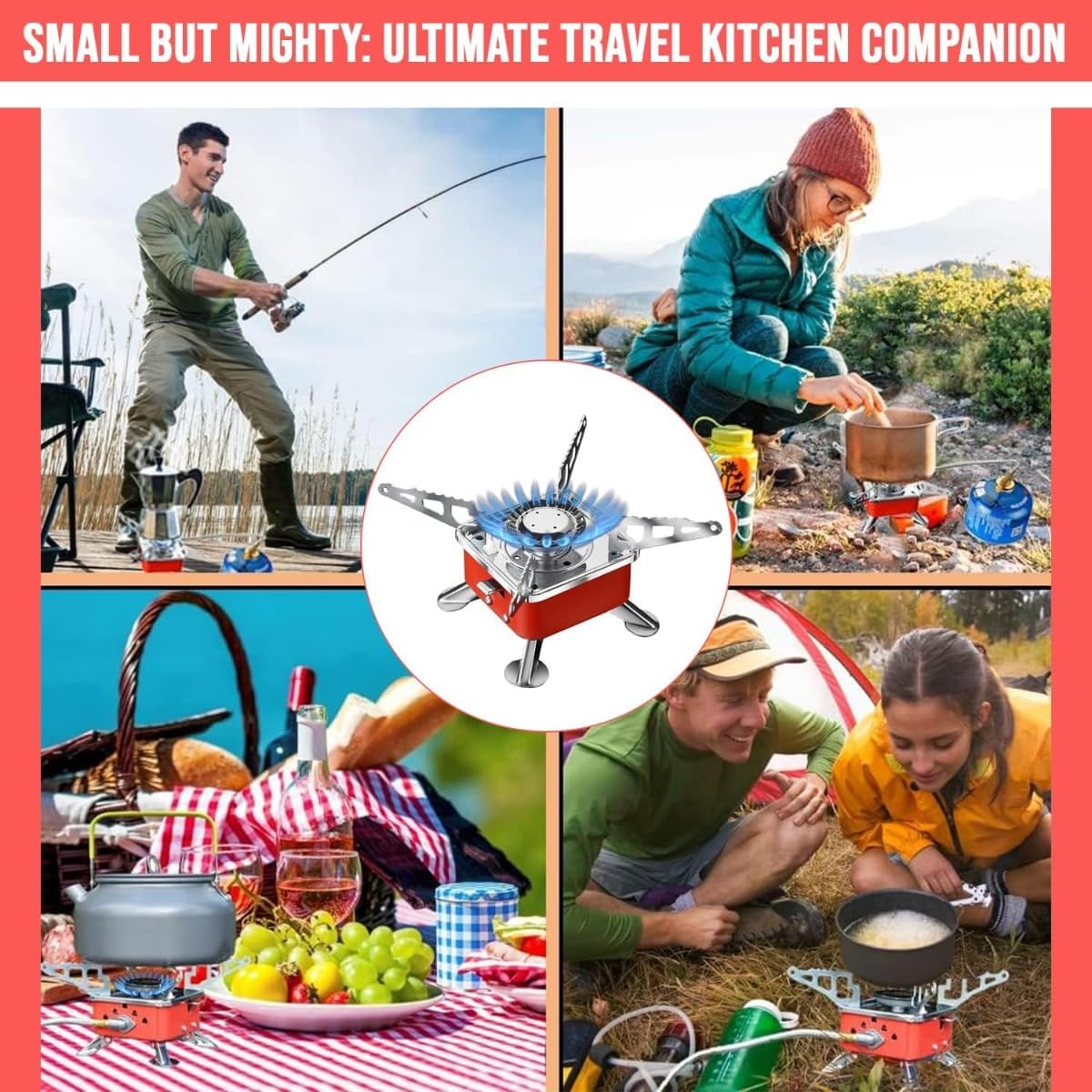 camping stove with cylinder
