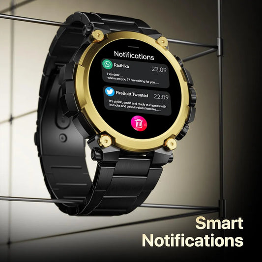 Fire-Boltt Dominian 36.3mm (1.43 inch) AMOLED Display, Stainless Steel Design