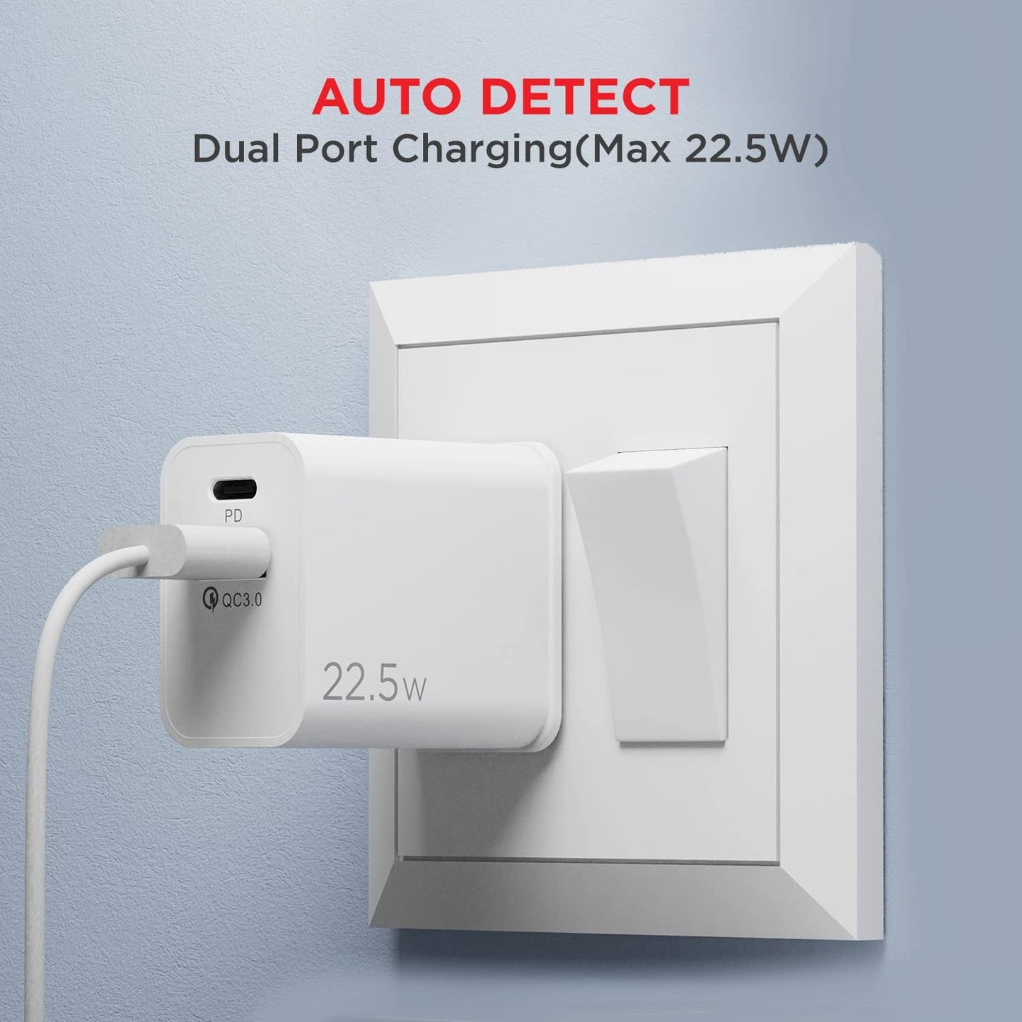 boAt WCDV 22.5W Dual Port Charger with 22.5W