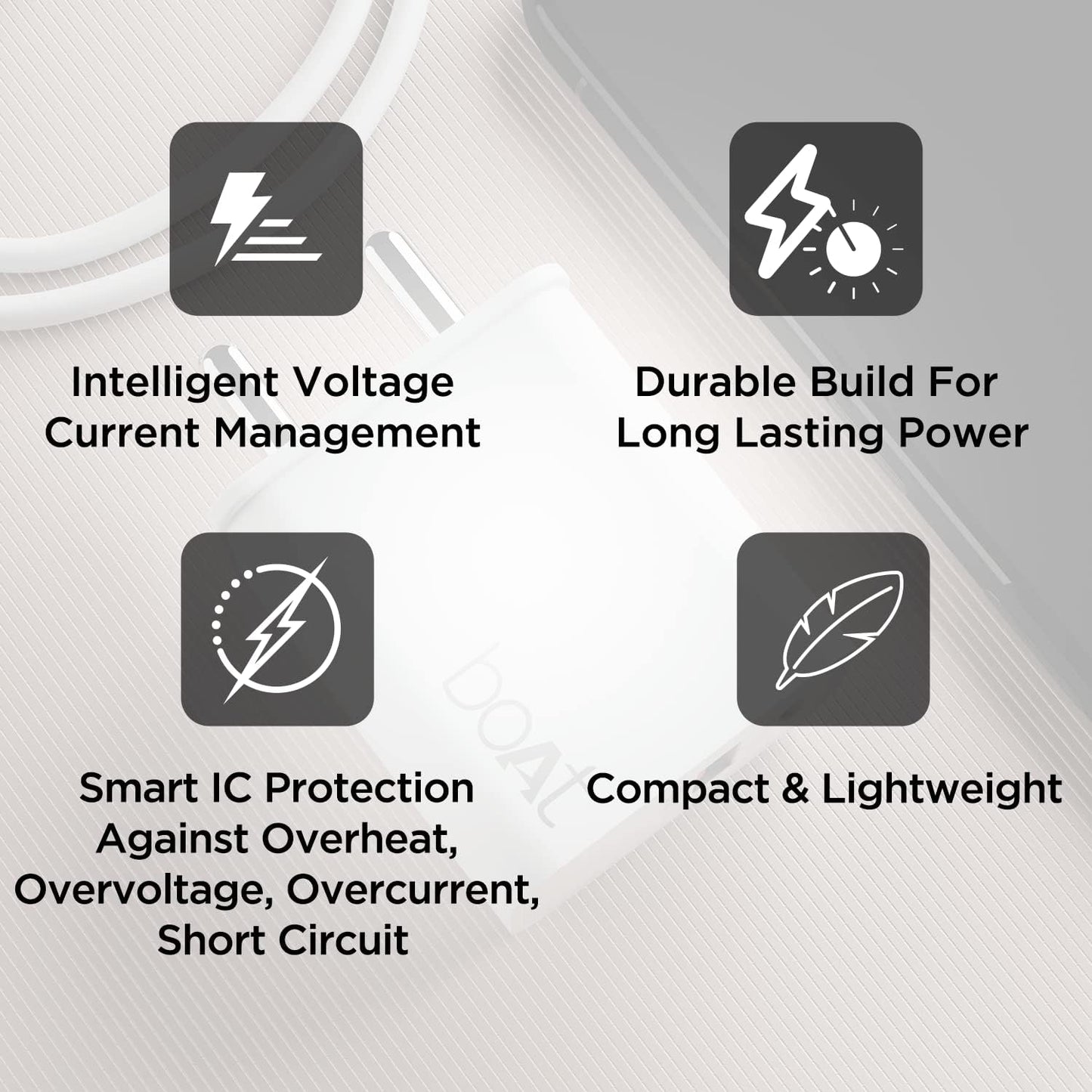 boAt WCDV 22.5W Dual Port Charger with 22.5W