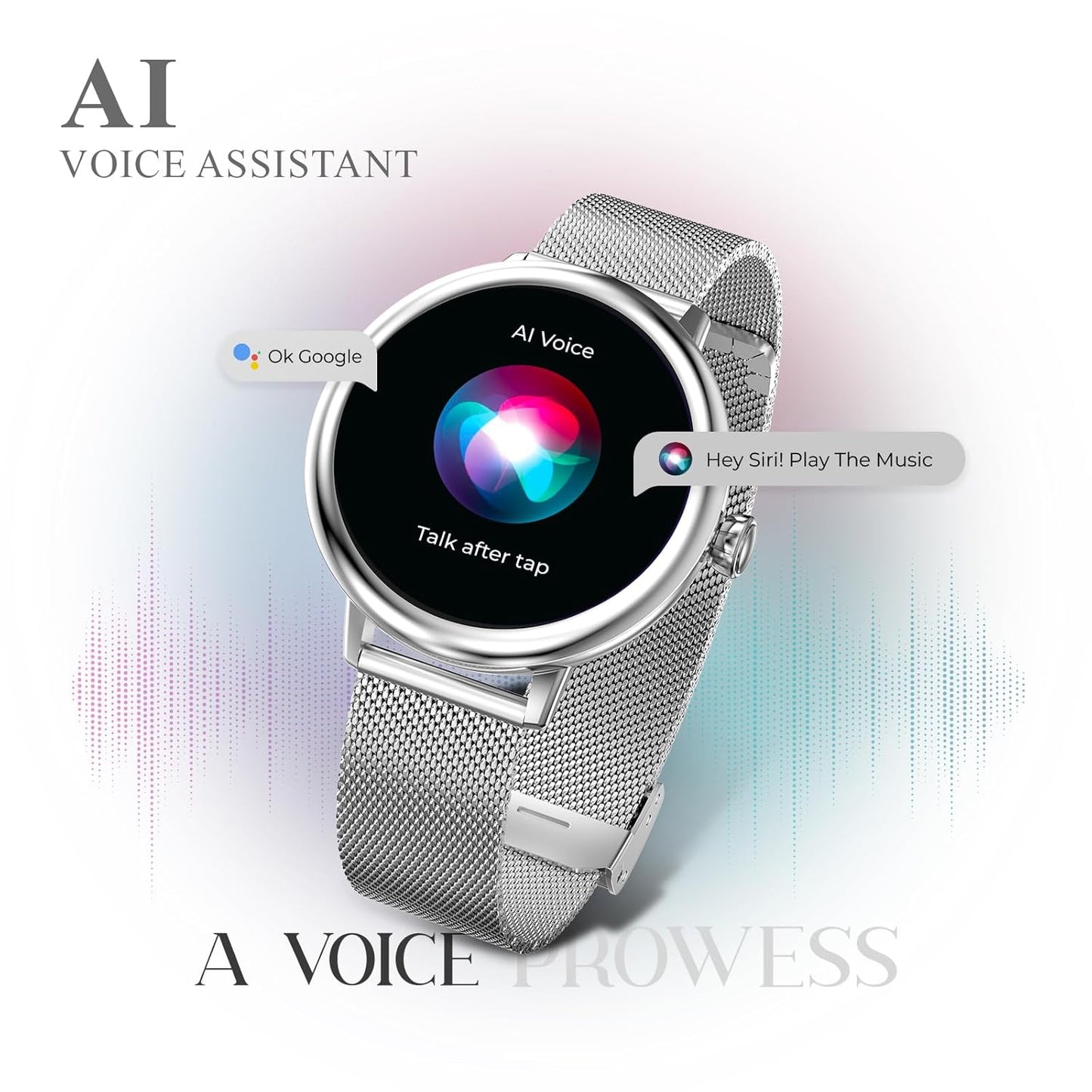 beatXP Eva 1.2" Super AMOLED Display, Bluetooth Calling Smart Watch for Women