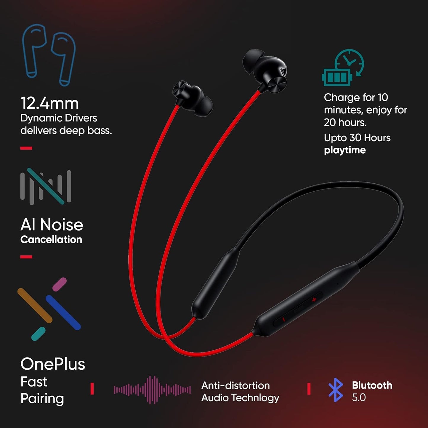 ONE PLUS Bullets Z2 Bluetooth Wireless in Ear Earphones