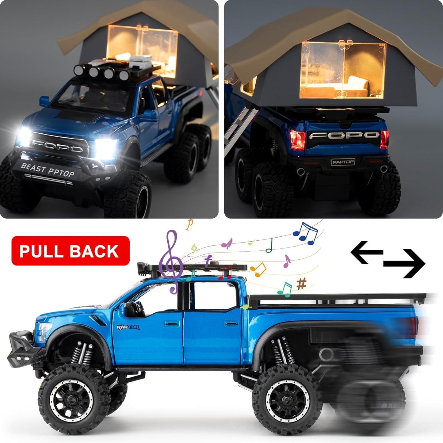 1/24 Ford Raptor F150 Pickup Truck Model Car