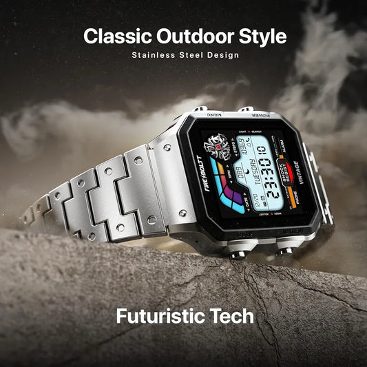 Fire-Boltt Vintage Smartwatch 39.1mm (1.52 inch) TFT Display, Stainless Steel Design, Bluetooth Calling