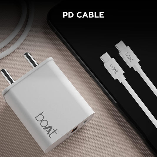 boAt WCDV 22.5W Dual Port Charger with 22.5W