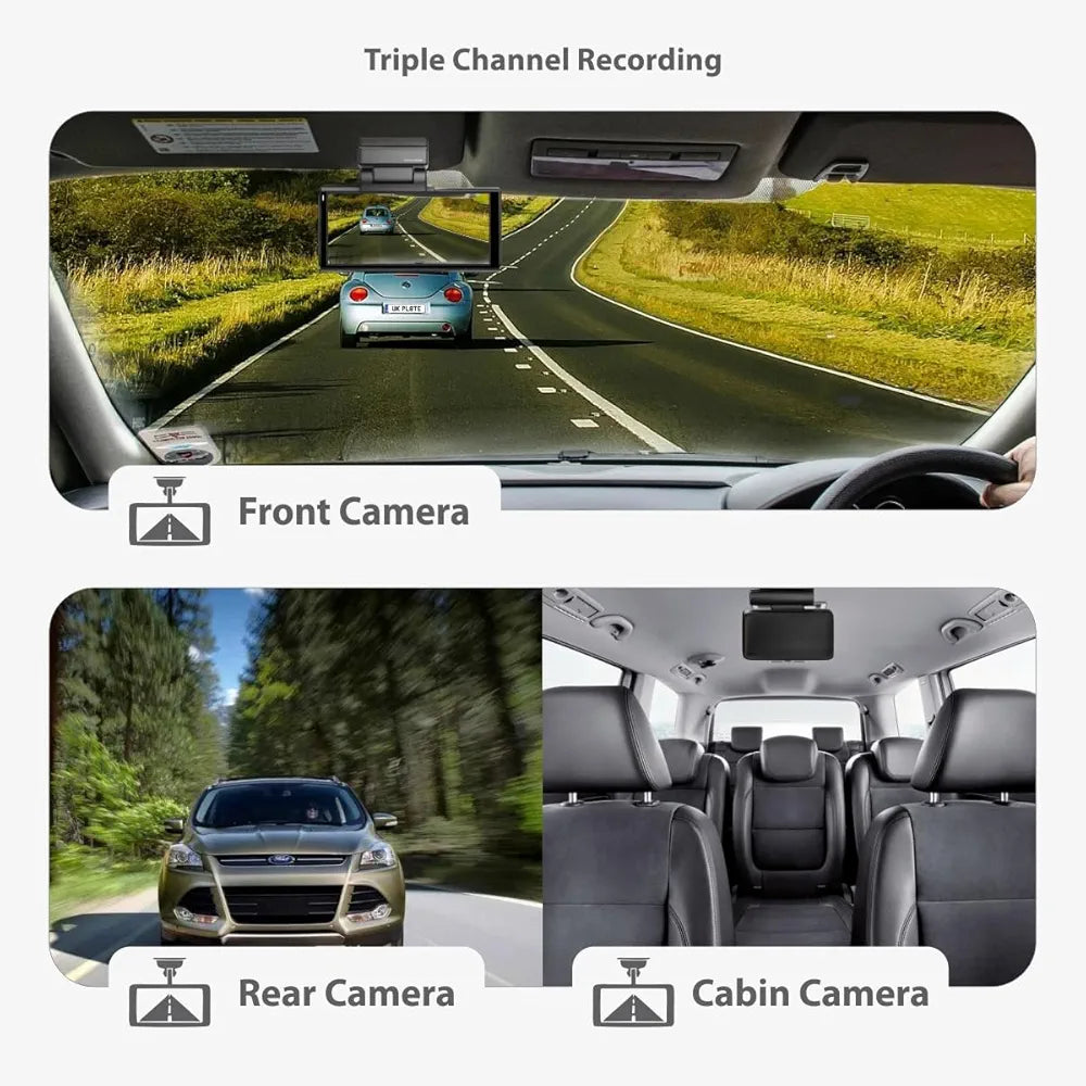 CP PLUS CP-F83C 4K Front, Rear & Cabin Dashcam with GPS