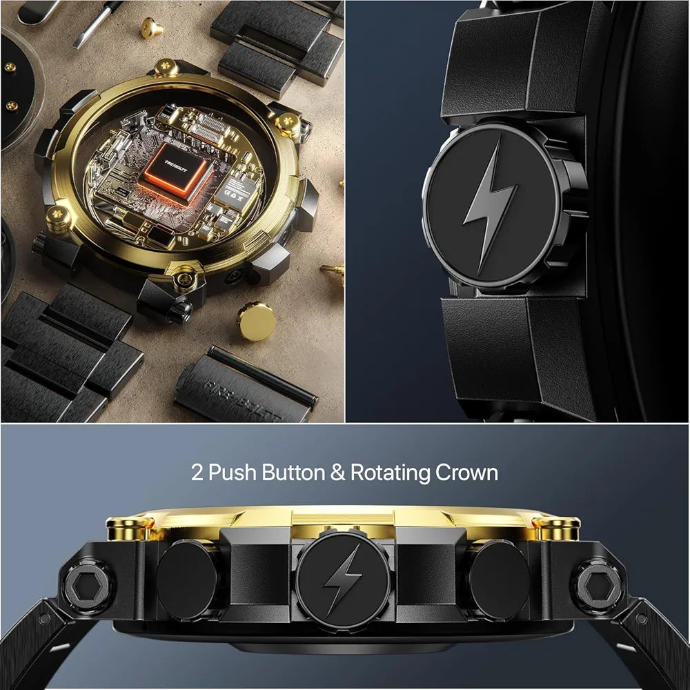 Fire-Boltt Dominian 36.3mm (1.43 inch) AMOLED Display, Stainless Steel Design