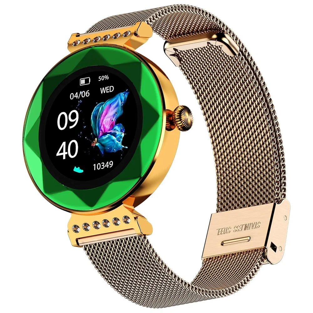 Fire-Boltt Emerald Gemstone-Studded Diamond Cut Smart *Watch 27.68mm (1.09 inch) HD Display