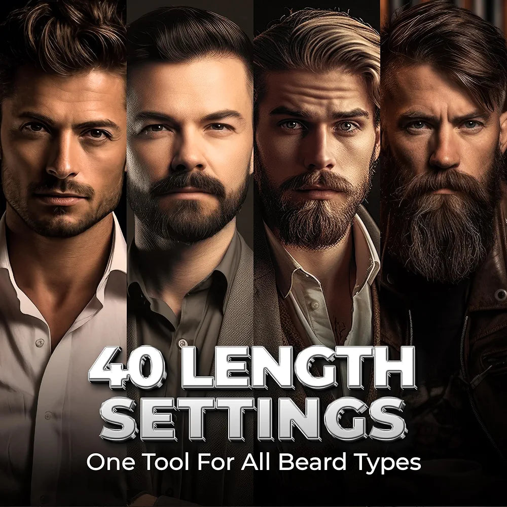 Beardo Chrome Beast Multipurpose Full Body Groomer Trimmer Set For Men | 40 Length Settings | 8 attachments | Beard/Hair/Body/Precision/Ear/Nose Trimmer|With Dock|90 min. run time | All-in-1 trimmer | Gift For Brother | Gift For Friends