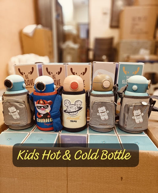 CARTOON DESIGN HOT AND COLD BOTTLE WITH COVER BAG