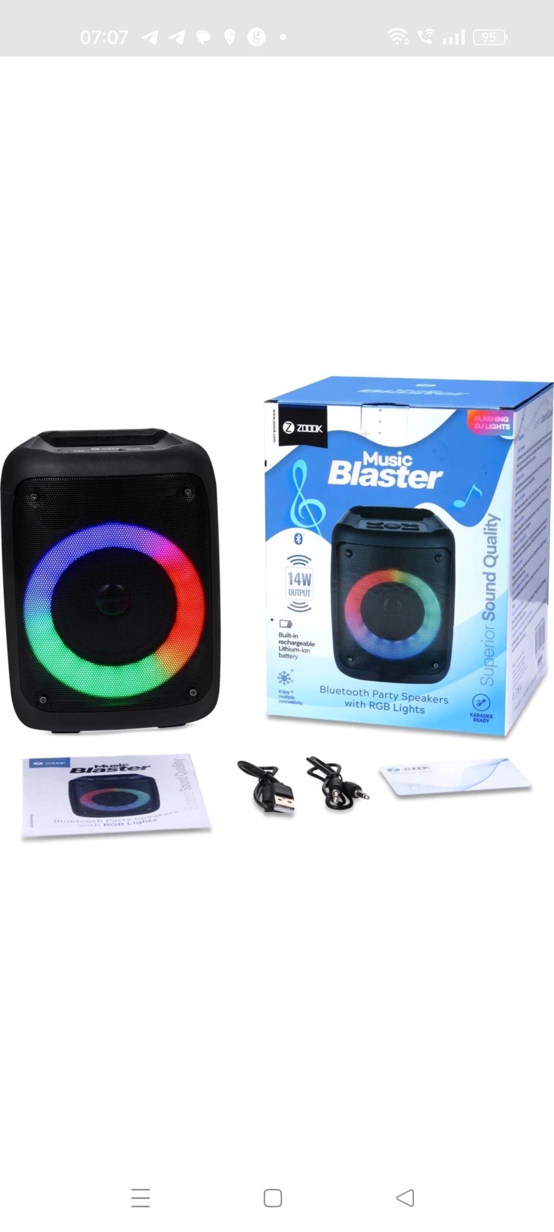 Zoook Music Blaster Bluetooth Party Speaker 14 watts